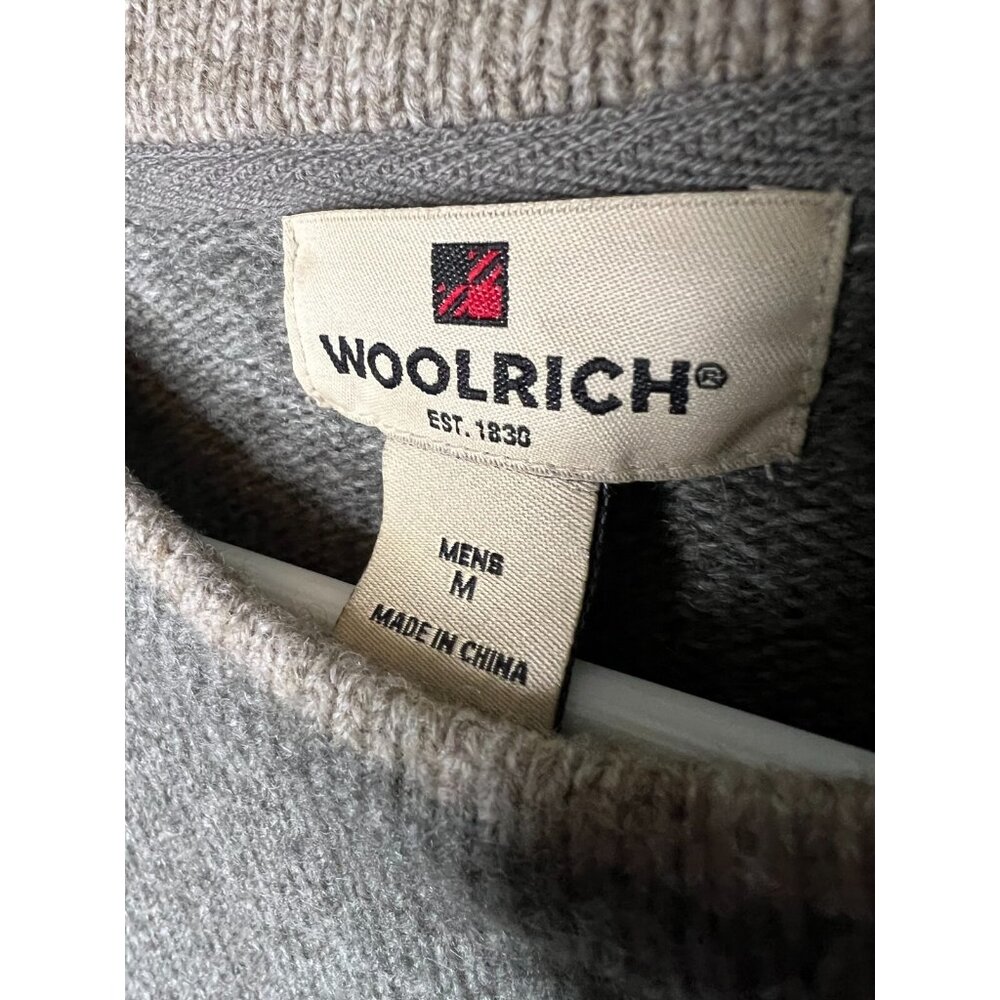 WOOLRICH 9021 Oat Mix Crew Neck WOOL Blend Sweater Pullover Mens Size MD EUC - Picture 4 of 6